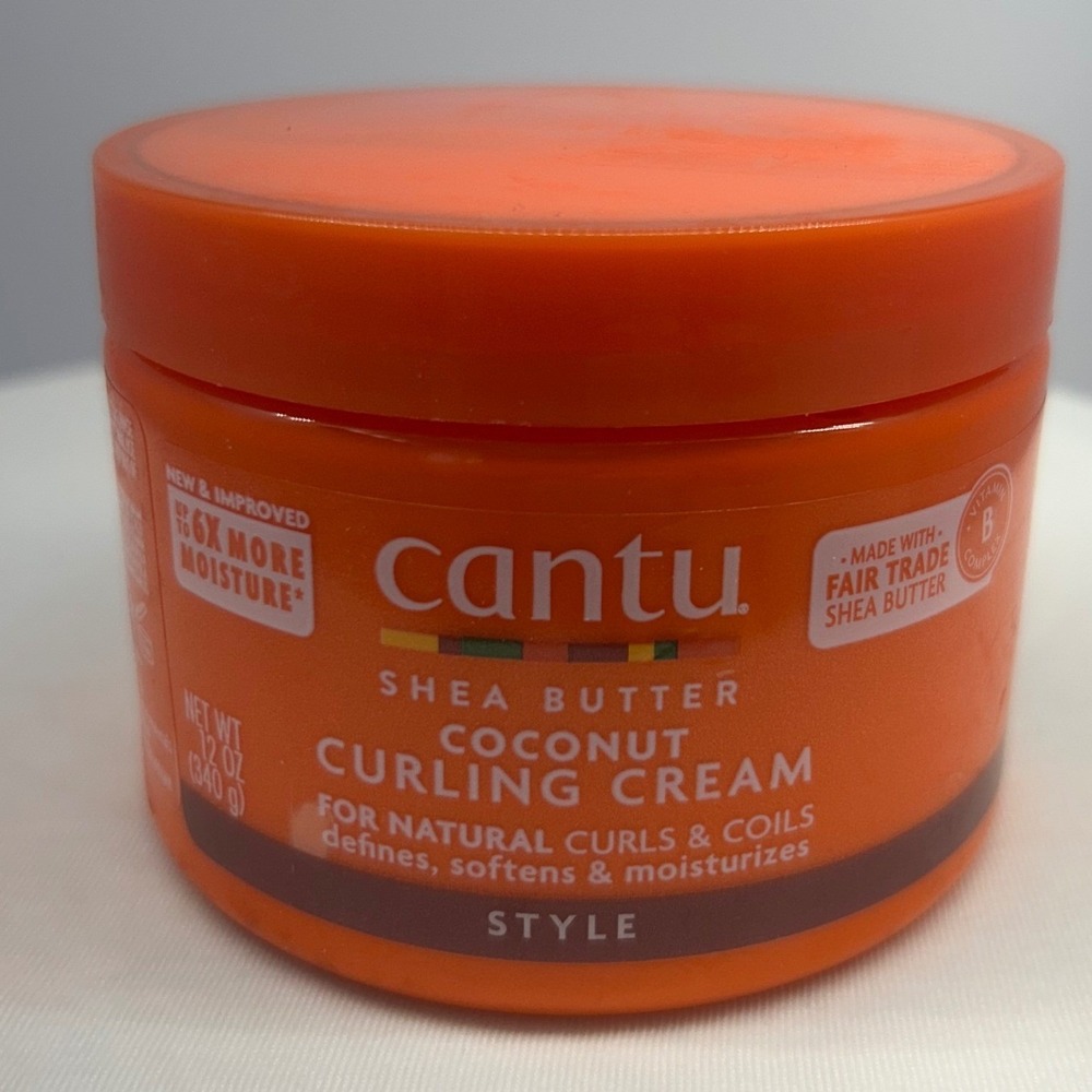 Cantu Shea Butter Coconut Curling Cream for Natural Curls & Coils 12oz Jar NEW